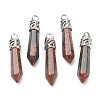Bullet Natural Mahogany Obsidian Pointed Pendants G-E332-C37-2