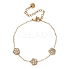 304 Stainless Steel Micro Pave Clear Cubic Zirconia Charm Bracelets BJEW-K297-03C-G-2