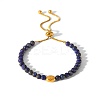 Adjustable Natural Round Lapis Lazuli Beads Slider Bracelets LS-LF2079-3-2