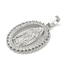 Brass Micro Pave Clear Cubic Zirconia Pendants KK-G548-16P-2