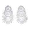 Tarnish Resistant 304 Stainless Steel Filigree Pendants X-STAS-R102-10P-1