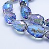 Electroplate Glass Beads Strands EGLA-E049-FR04-1