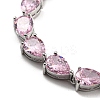 Rack Plating Brass Pave Cubic Zirconia Teardrop Links Bracelets for Women BJEW-H604-01P-03-2