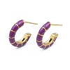 Enamel C-shape Stud Earrings EJEW-N052-05F-1