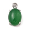 Dyed Natural Green Chalcedony Pendants G-S001-04P-2