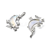 Brass Micro Pave Cubic Zirconia with Resin Pendants KK-Z103-04P-2