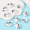 Floral Printed Porcelain Beads X-PORC-Q166-1-5
