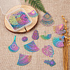 48Pcs 12 Style 201 Stainless Steel Filigree Pendants STAS-FW0001-14-5
