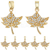 8Pcs Brass Micro Pave Cubic Zirconia Pendants FIND-BBC0004-29A-1