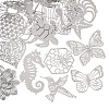 16Pcs 16 Styles 201 Stainless Steel Etched Metal Embellishments Connector Charms STAS-TA0003-39-2