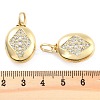 Brass Pave Clear Cubic Zirconia Pendants KK-U009-11A-G-3
