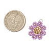 Glass Seed Beaded Flower Pendants PALLOY-MZ01181-05-2