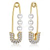 Brass Cuff Earrings and Hoop Earrings Sets EJEW-BB35146-15