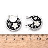 Flower Brass Enamel Hoop Earrings EJEW-Z157-02P-3
