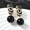Round Brass Micro Pave Clear Cubic Zirconia Hoop Earrings EJEW-S261-02G-1