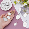 8Pcs 4 Styles Stainless Steel Pendant Cabochon Settings STAS-NB0002-03-3