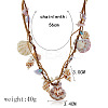 Bohemian Natural Shell Chip Shell Shape Pendant Raffia Cord Multi-strand Necklaces for Women FS-WG267BD-01-1