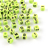 Letter Style Opaque Acrylic Beads SACR-S076-09-1