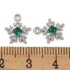Flower Brass Micro Pave Cubic Zirconia Pendants KK-N254-102P-01-3