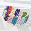 Handmade Millefiori Lampwork Beaded Stretch Bracelets for Men Women BJEW-G738-01C-14-3