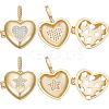 6Pcs 2 Styles Brass Micro Pave Cubic Zirconia Pendants ZIRC-BBC0003-08-1