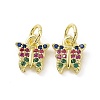 Brass Micro Pave Colorful Cubic Zirconia Charms KK-E068-VF102-2