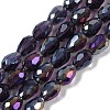 Transparent Electroplate Glass Beads Strands EGLA-N013-T8mm-B06-1