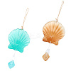 Hot Melt Glass Shell Shape Pendant Decoration AJEW-WH20073-014-6