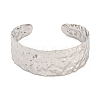 Non-Tarnish 304 Stainless Steel Textured Open Cuff Bangles for Women STAS-M001-17P-2