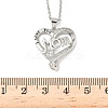 Mother's Day Brass Micro Pave Clear Cubic Zirconia I Love You Mom Heart Pendant Necklaces for Women LS-NJEW-C085-01D-P-3