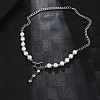 Star Pendant Necklace with Imitation Pearl TK4545-4
