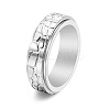 Textured Titanium Steel Rotating Finger Ring PW-WG29121-07-1