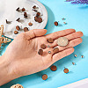  24Pcs 3 Styles Walnut Wood Flat Round Stud Earrings with 304 Stainless Steel Pin for Women EJEW-TA0001-25-14