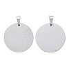 Tarnish Resistant DIY Materials 201 Stainless Steel Flat Round Hand Stamping Blank Tag Pendants STAS-O044-125-2