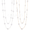 2Pcs 2 Colors ABS Plastic Imitation Pearl Beaded Double Layer Necklaces Set NJEW-AN0001-20-1