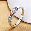 Brass Micro Pave Cubic Zirconia Finger Rings for Women FS-WG973B3-03-1