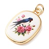 Golden Tone Brass Enamel Pendants KK-CBADFD5-03G-B-2