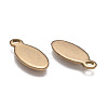 Oval Ion Plating(IP) 304 Stainless Steel Stamping Blank Tag Charms STAS-L159-07G-2