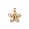 Brass Micro Pave Cubic Zirconia Charms KK-D371-04F-G-1