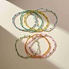 7Pcs 7 Color Glass Seed Beaded Stretch Bracelets Set for Women BJEW-JB09191-4