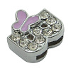 Alloy Rhinestone Initial Slide Beads LS-ZP19-B-1