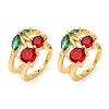 Brass Micro Pave Cubic Zirconia Cuff Earrings LS-EJEW-D328-06G-03-4