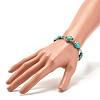 Heart & Tortoise Synthetic Turquoise(Dyed) Beaded Bracelet BJEW-JB07302-02-3