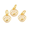 925 Sterling Silver Enamel White Paw Print Charms STER-A049-05G-1