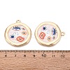 Printed Alloy Enamel Pendants ENAM-N071-10G-4