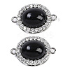 Brass Micro Pave Clear Cubic Zirconia Connector Charms KK-U043-50P-04-1