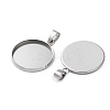 304 Stainless Steel Pendant Cabochon Settings STAS-L282-010P-08-2