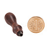 DIY Letter Scrapbook Brass Wax Seal Stamps and Wood Handle Sets AJEW-PH0010-I-4