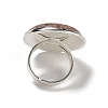 Natural Rhodonite Round Adjustable Rings RJEW-K371-09S-30-4