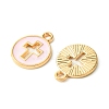 16Pcs 4 Colors Light Gold Plated Alloy Enamel Pendants ENAM-FS0001-85-3